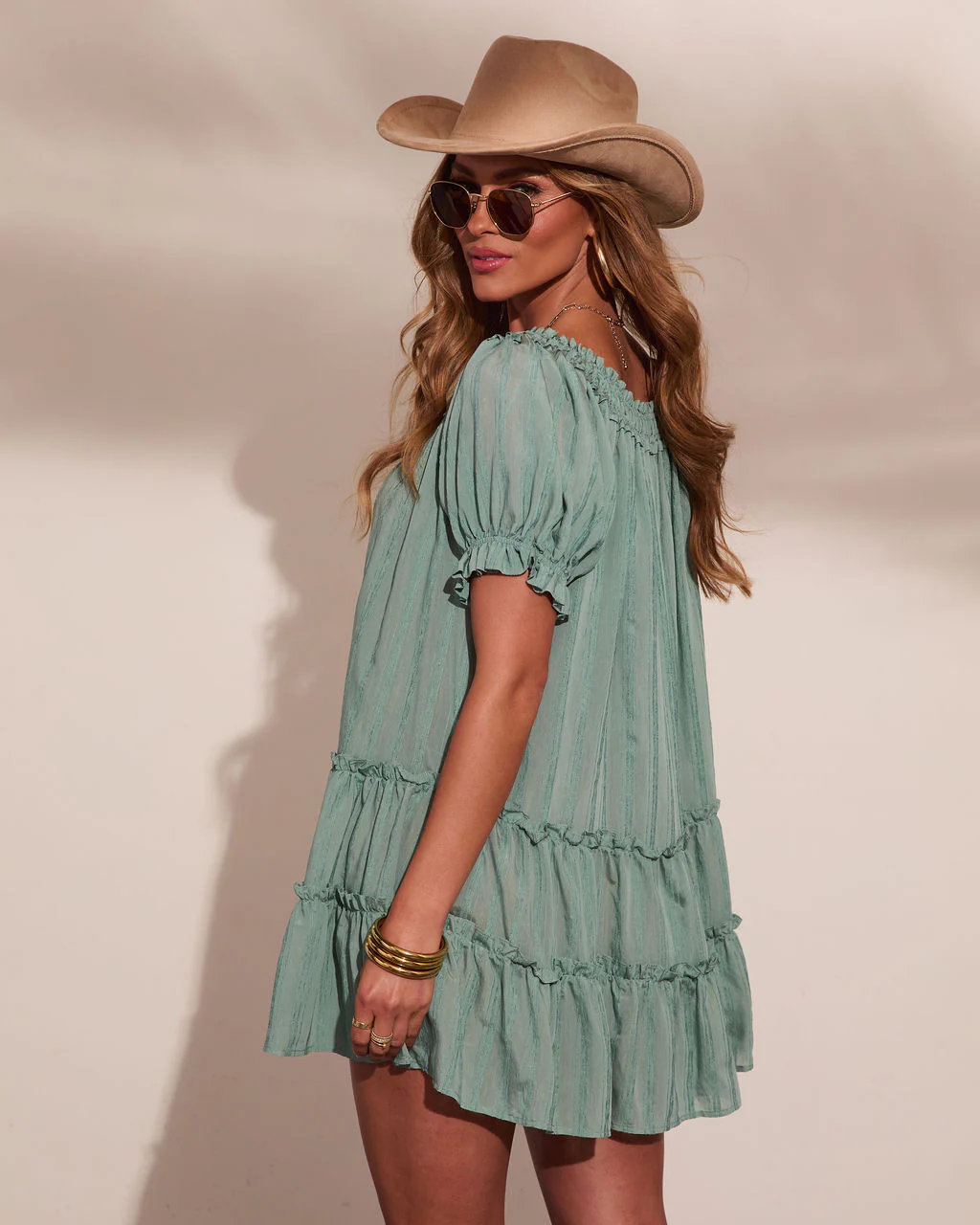 Adelah Tiered Shift Mini Dress - Image 10