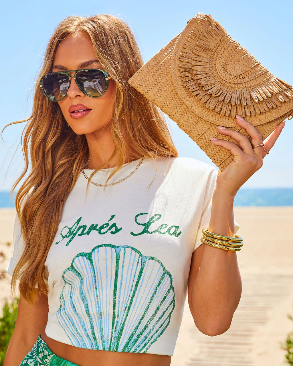 Amalfi Society Woven Straw Clutch - Image 5