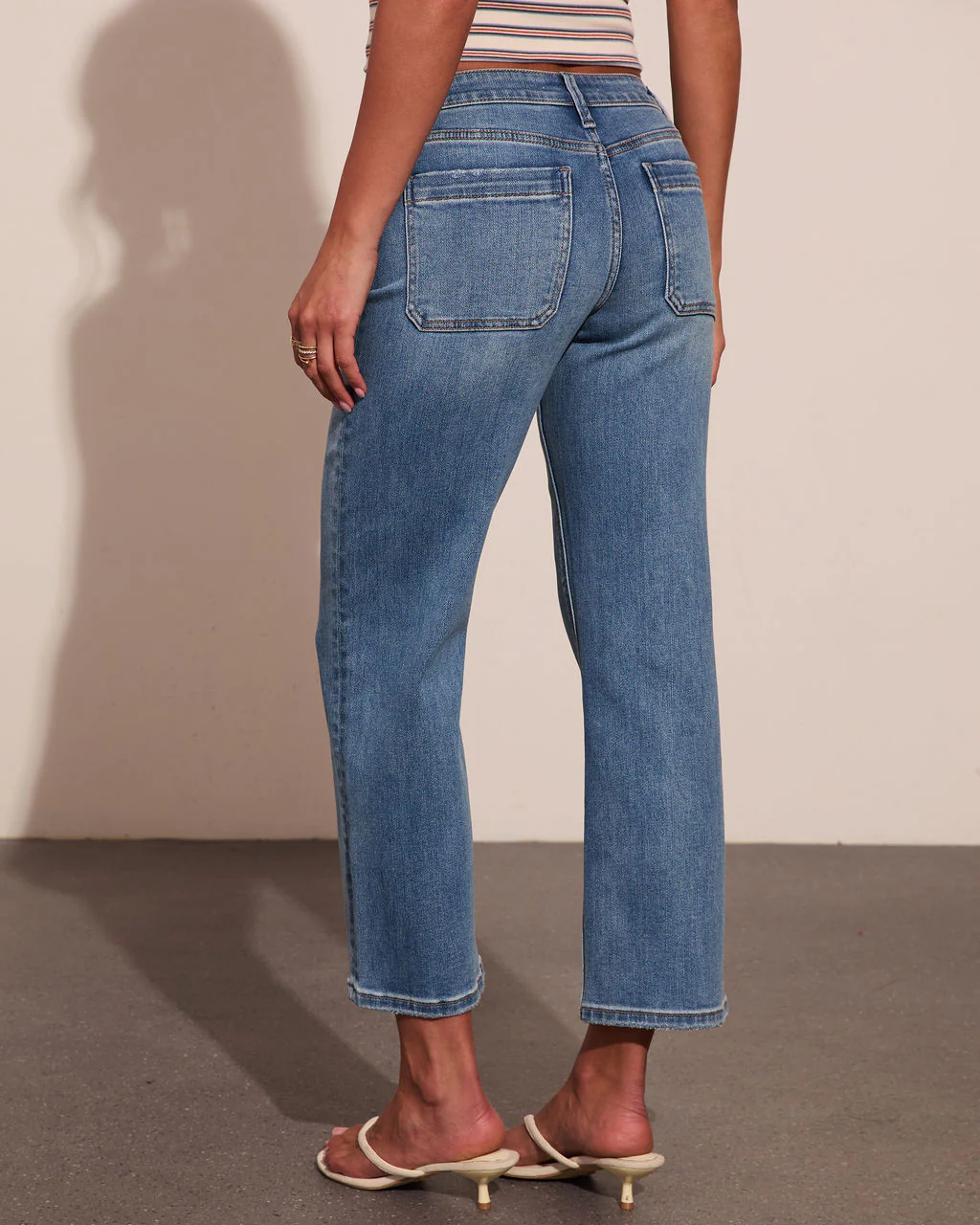 Anitta Stretch Mid Rise Straight Leg Jeans - Image 4