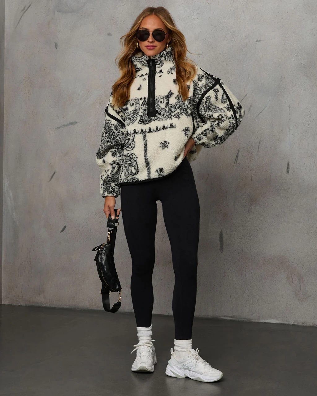 Brianna Sherpa Paisley Quarter Zip Sweatshirt - Image 6