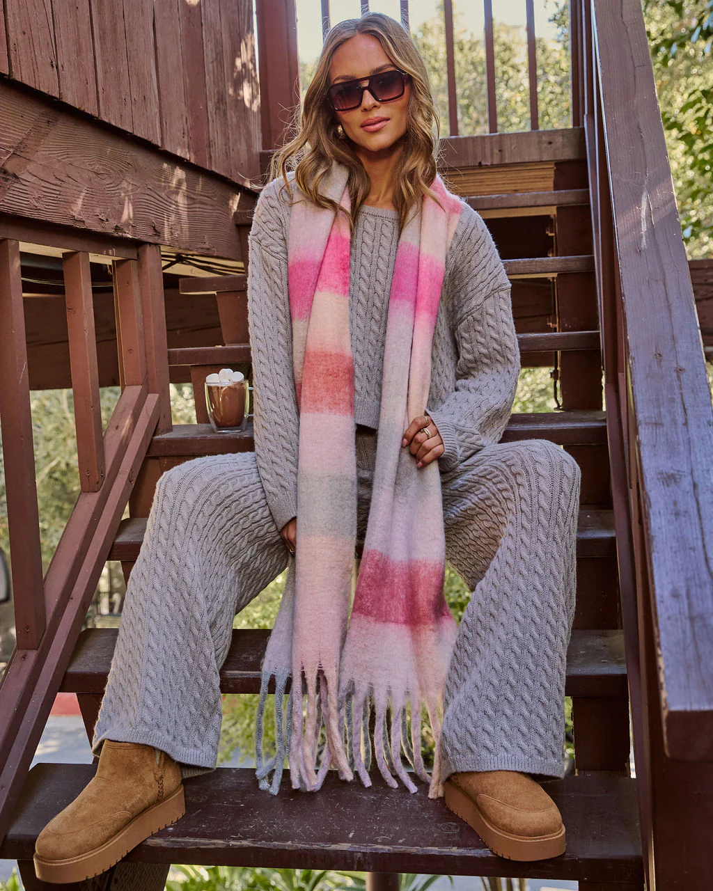 Cabin Light Plaid Print Scarf - Image 6