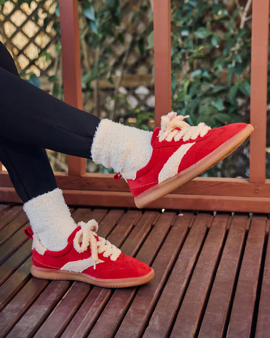 Chilled Rose Sherpa Trim Sneakers - Image 3