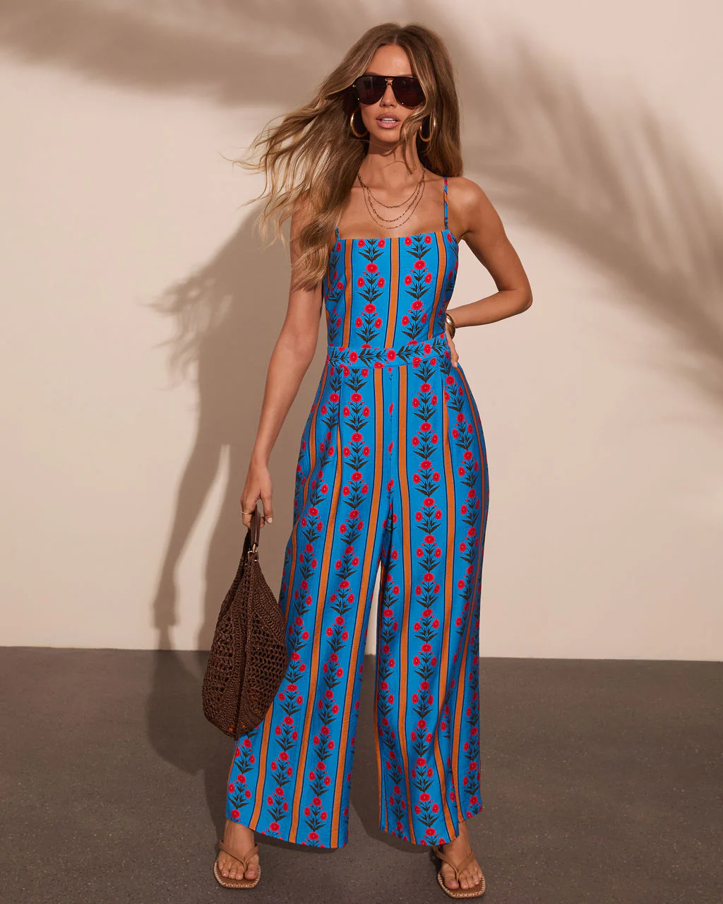 City Garden Striped Floral Jumpsuit - Image 6