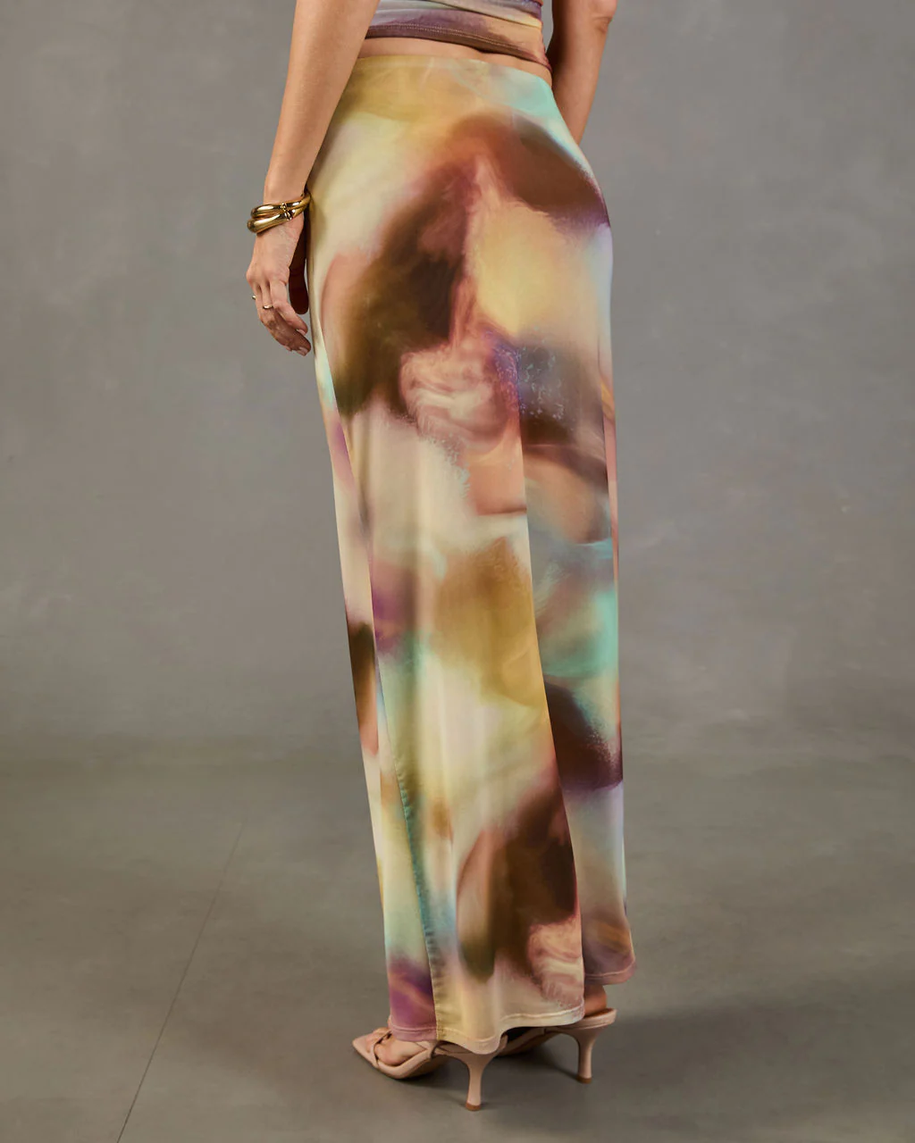 Cool Intentions Mesh Abstract Print Maxi Skirt - Image 4