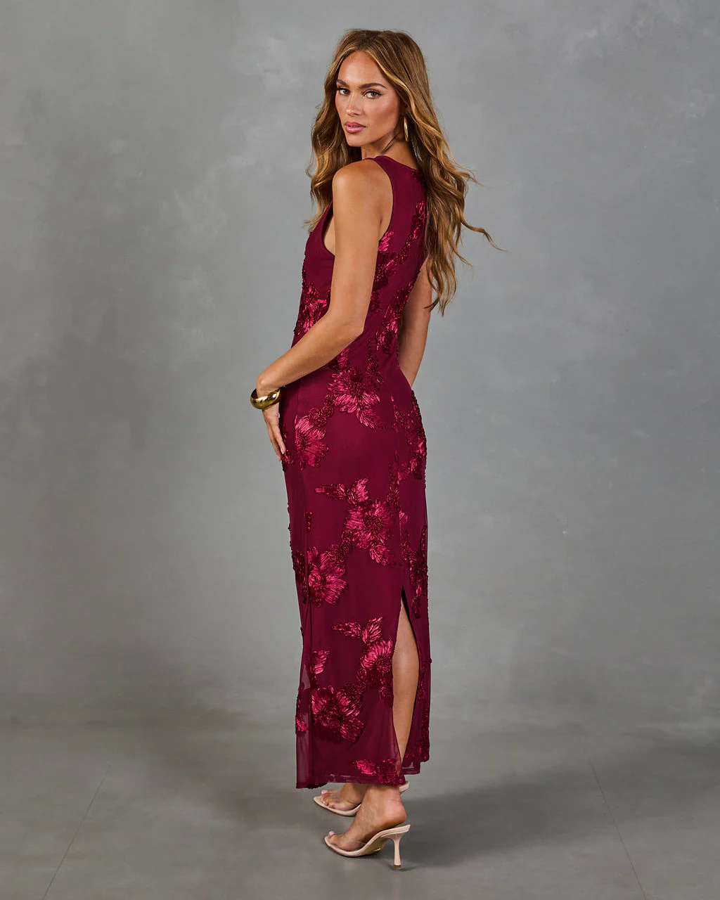Coral Bloom Floral Maxi Dress - Image 4