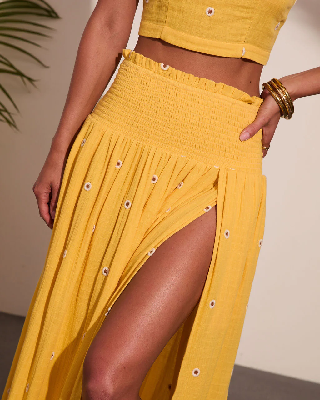 Daisy Darling Embroidered Cotton Floral Midi Skirt - Image 6