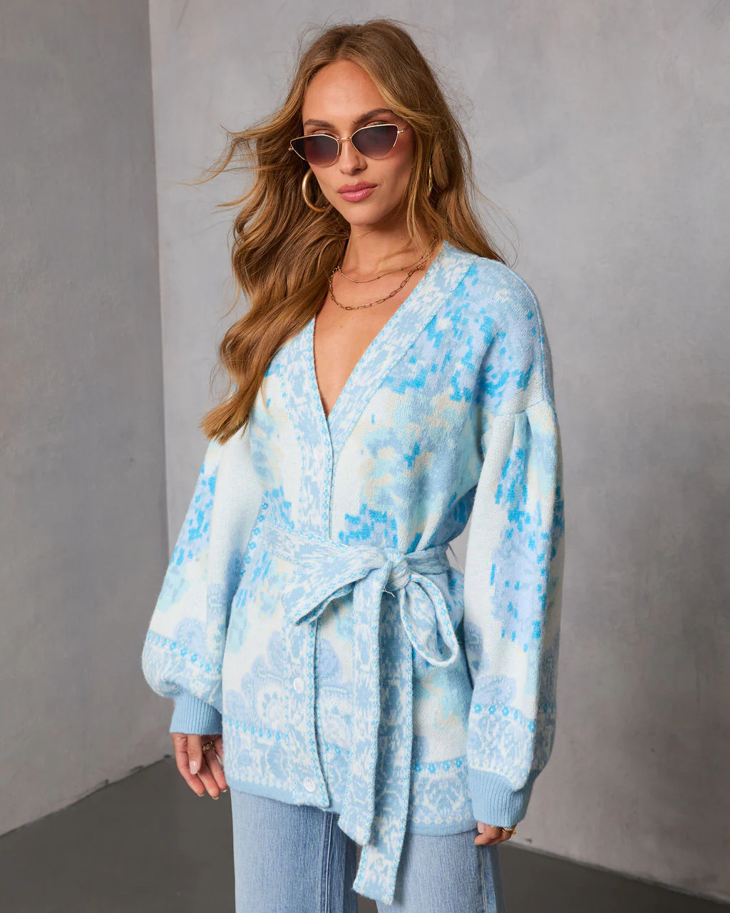 Daisy Days Floral Waist Tie Cardigan - Image 4