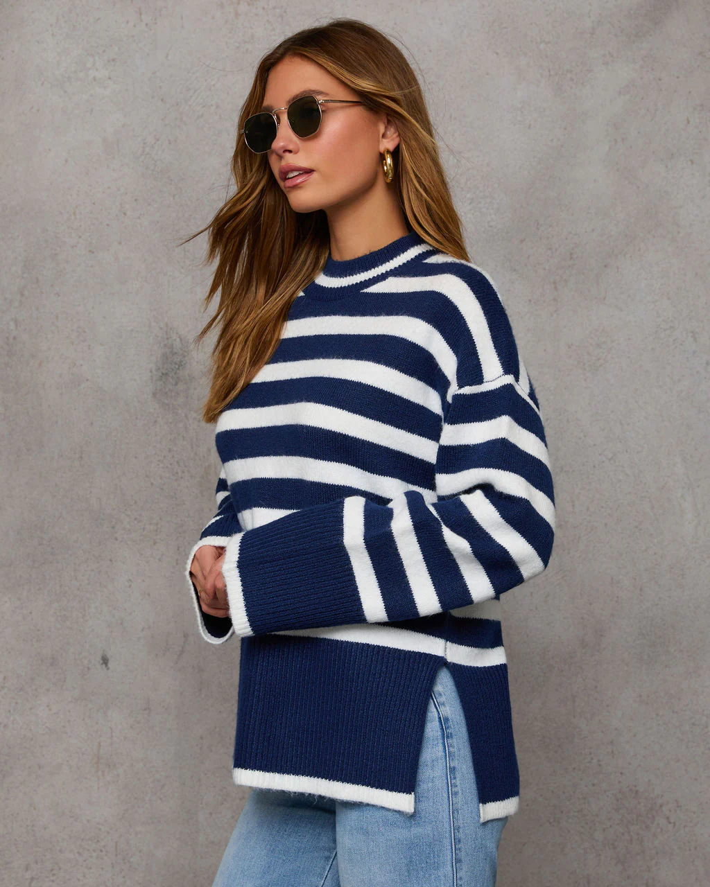 Dont Mind Me Striped Knit Sweater - Image 3