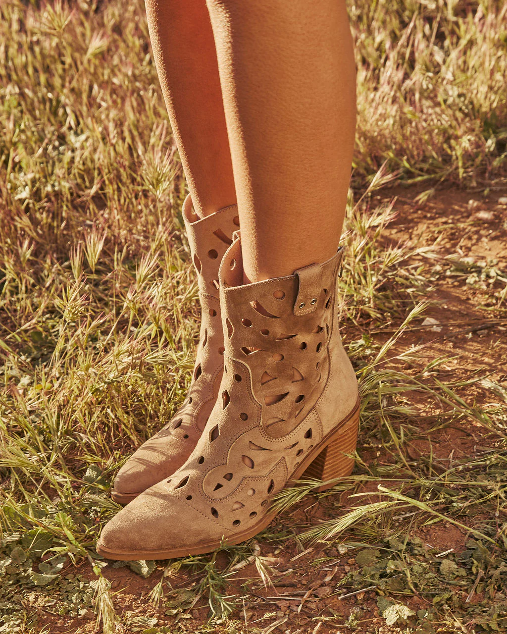 Dusty Ember Laser Cut Western Booties - Image 10