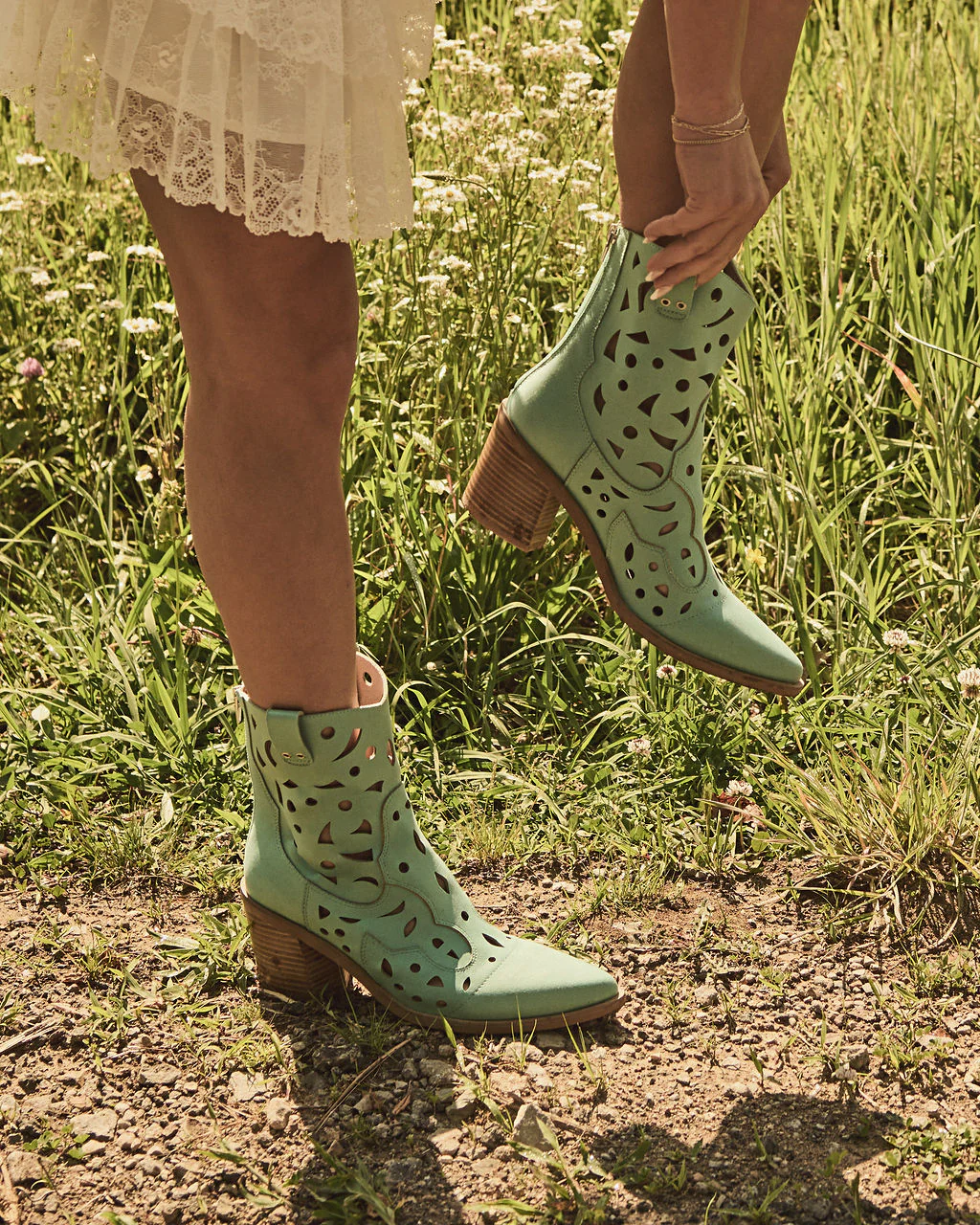 Dusty Ember Laser Cut Western Booties - Image 5