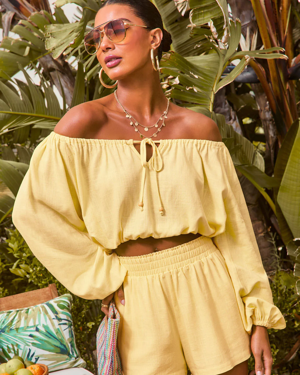 Elysia Off The Shoulder Long Sleeve Crop Top - Image 3