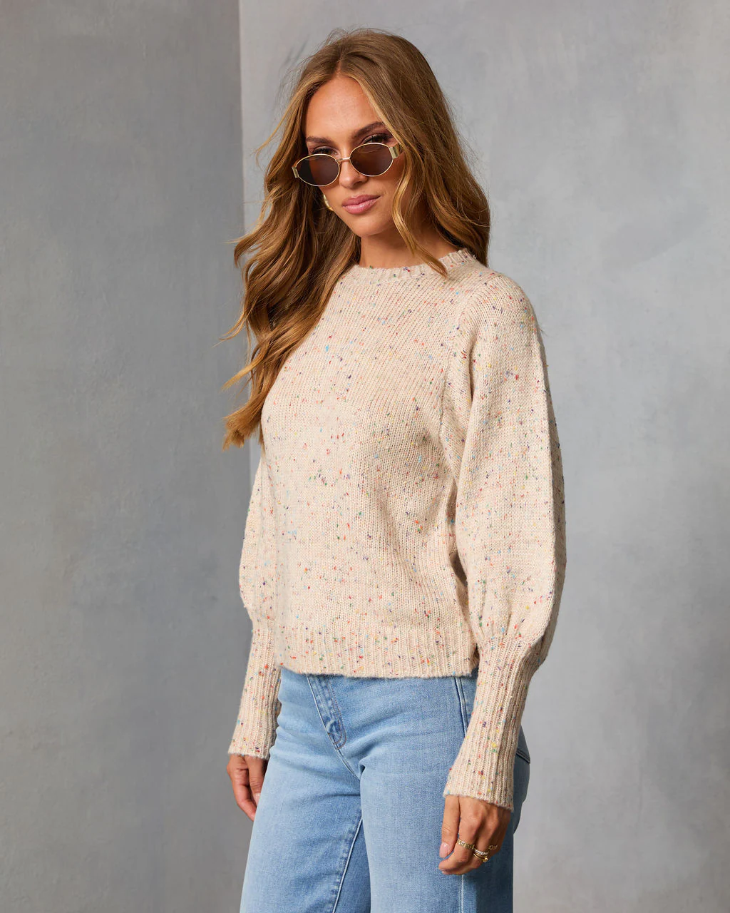 Emmie Crewneck Speckled Sweater - Image 3