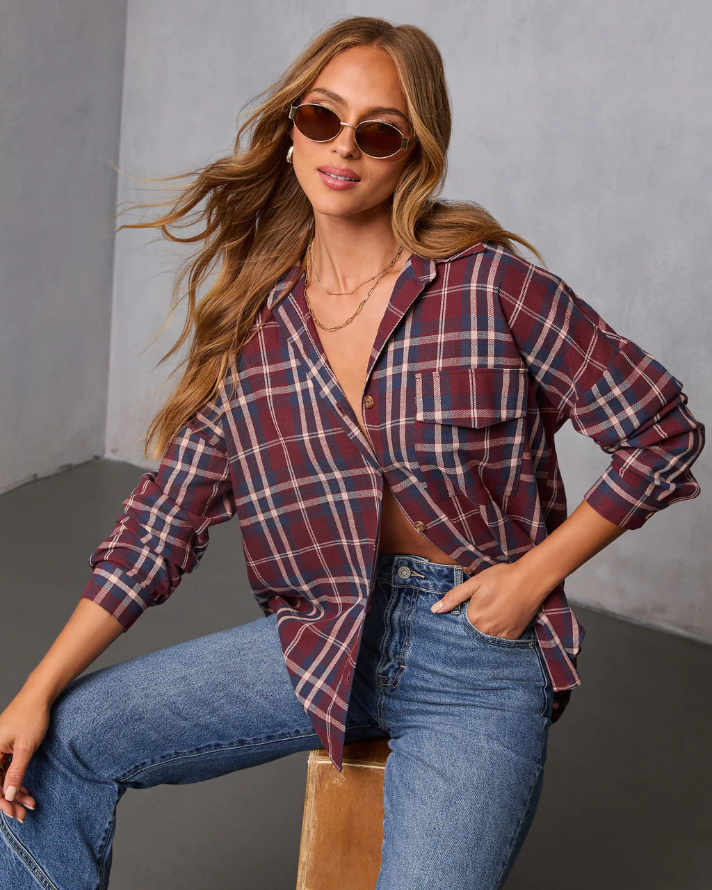 English Ivy Plaid Button Down Top - Image 7