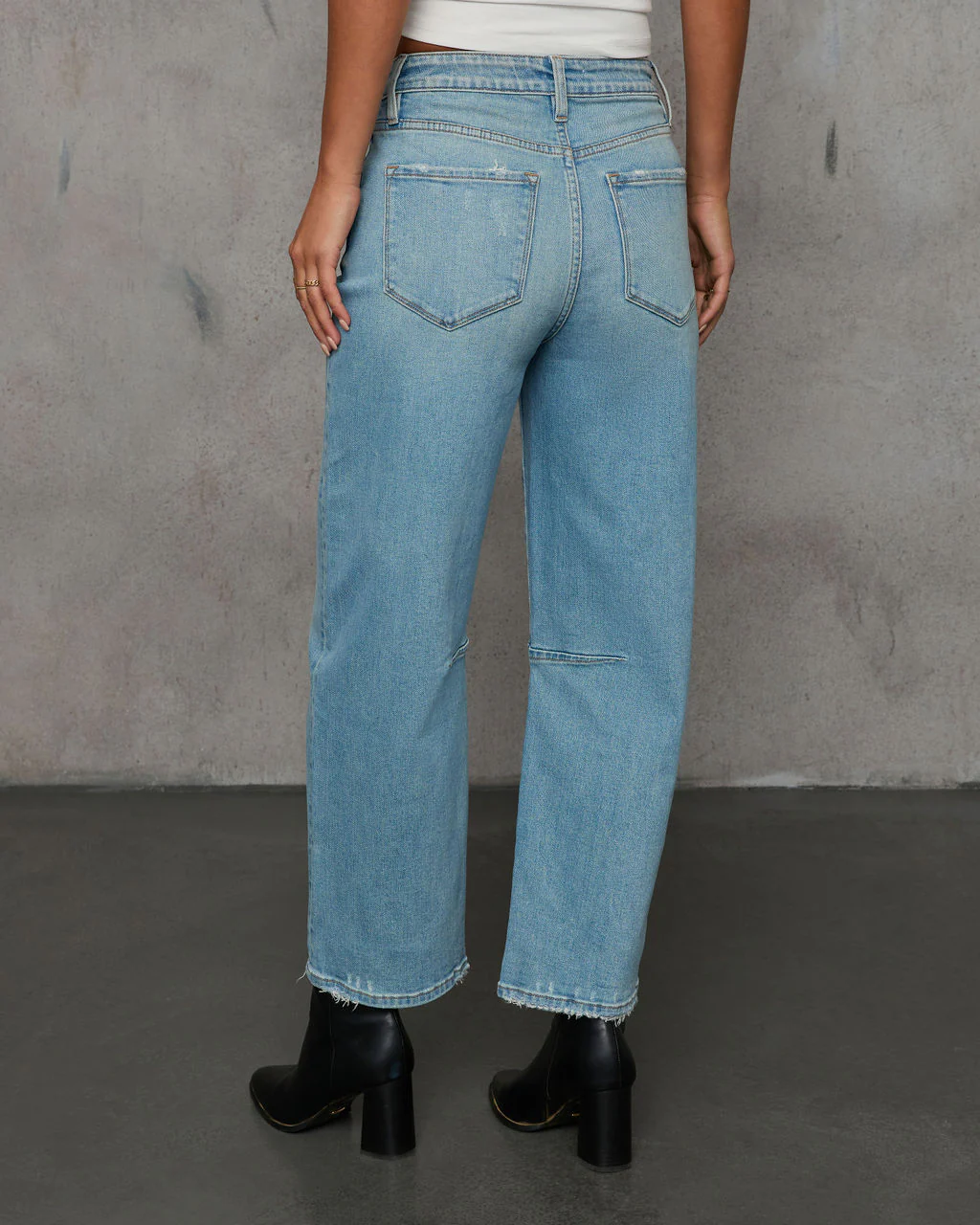 Evangelina Stretch Distressed Barrel Jeans - Image 10