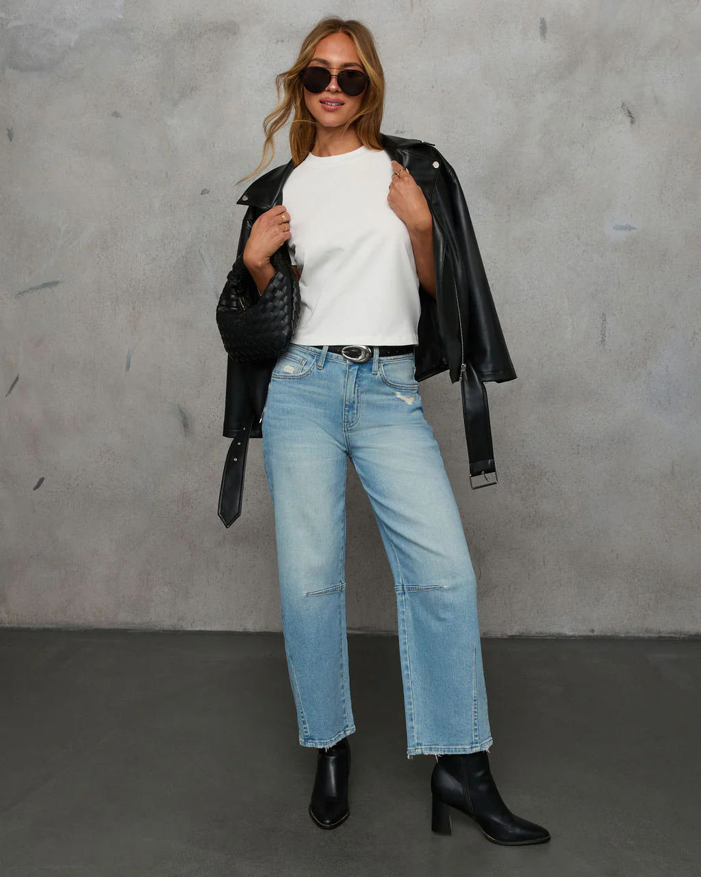 Evangelina Stretch Distressed Barrel Jeans - Image 12