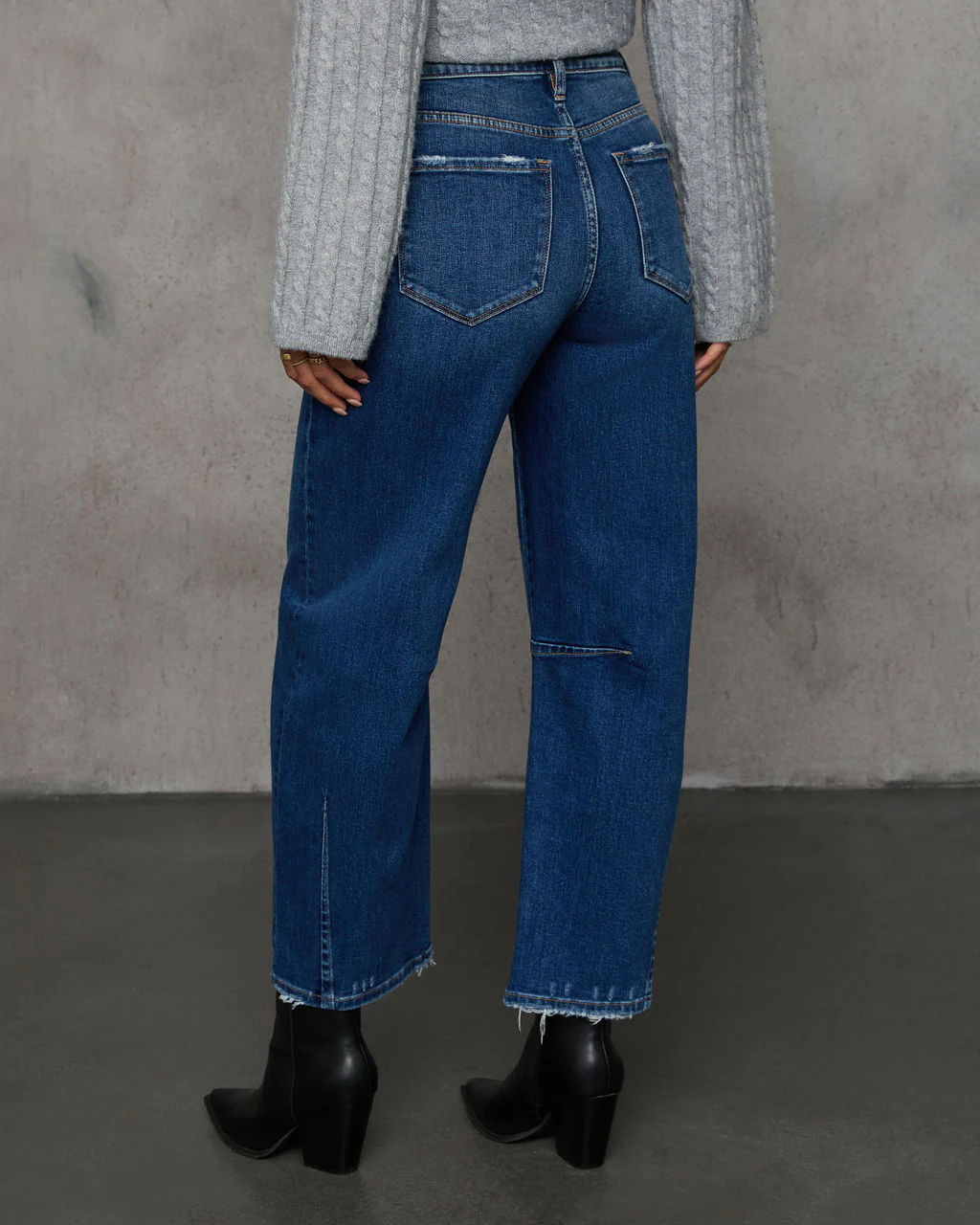Evangelina Stretch Distressed Barrel Jeans - Image 4