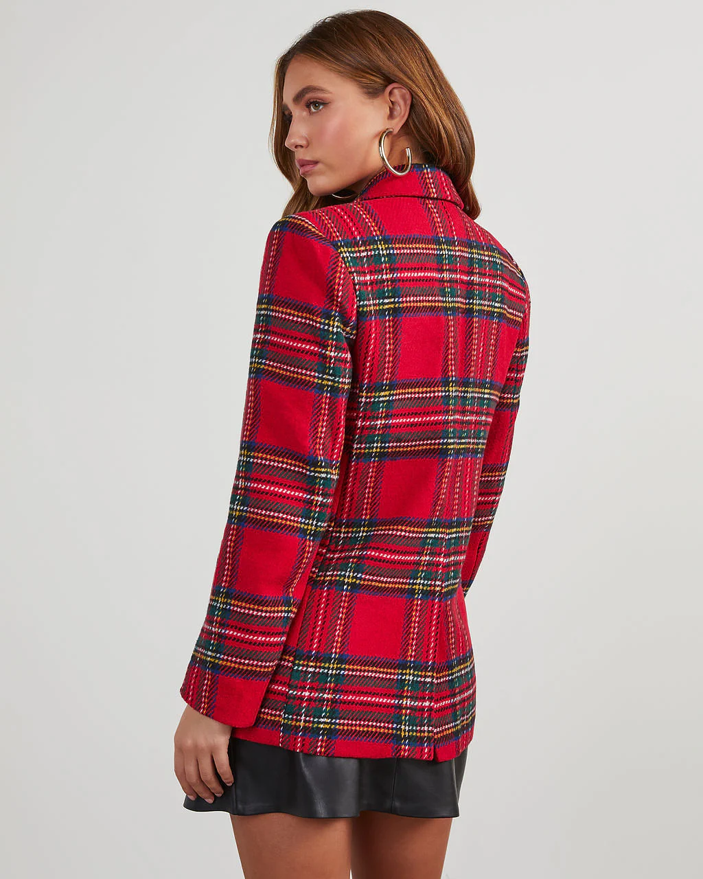 Eve Pocketed Plaid Blazer - Image 10