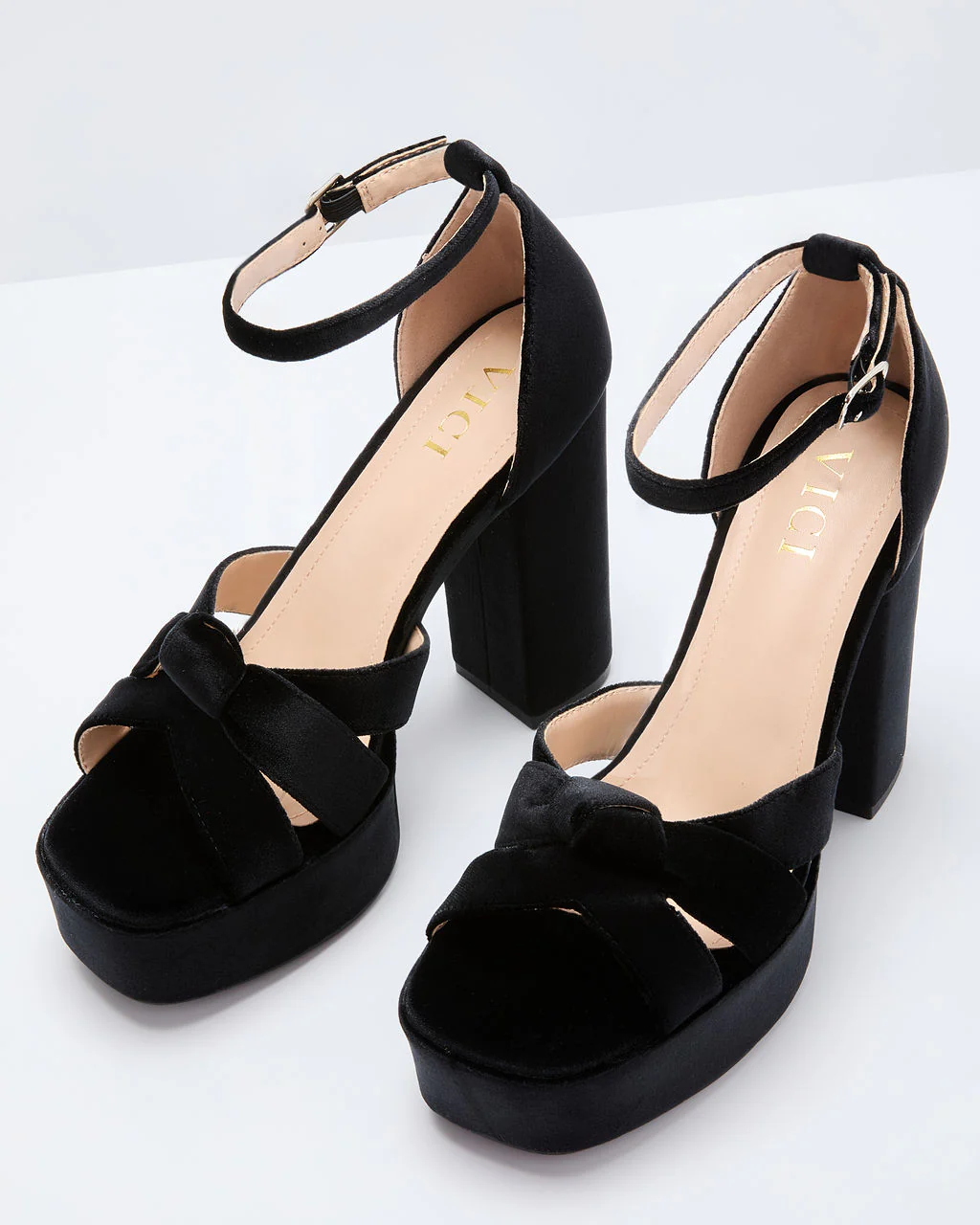 Evening Proper Velvet Platform Heels - Image 8