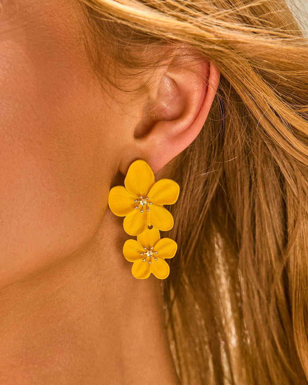 Riviera Rose Drop Floral Earrings - Image 6