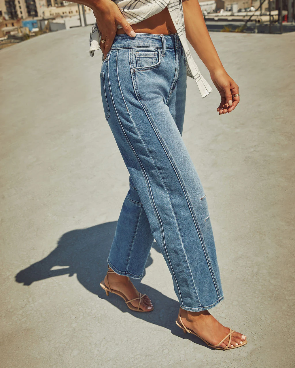 Free Cove Super Stretch High Rise Barrel Jeans - Image 3