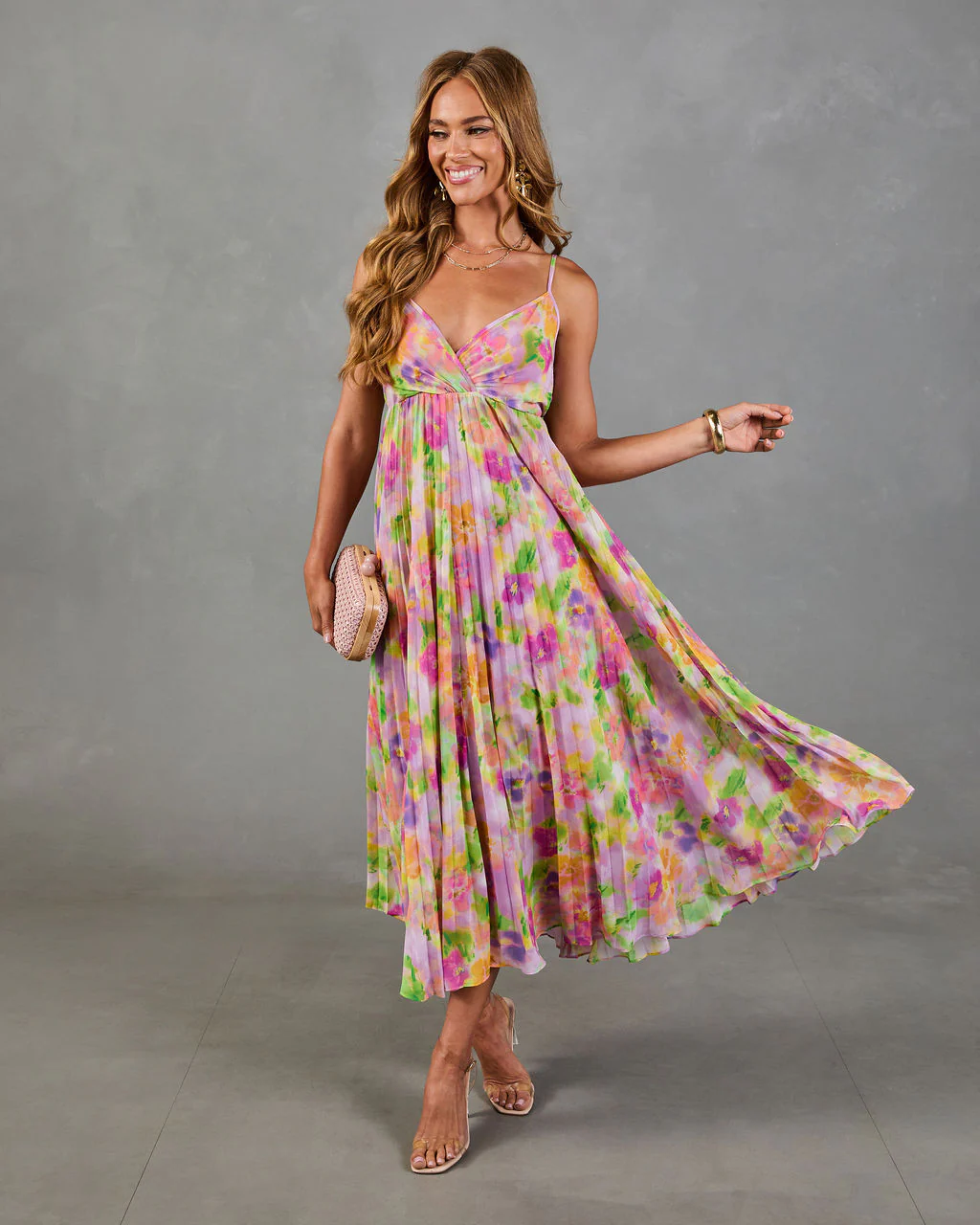 Garden Hush Floral Watercolor Maxi Dress - Image 5