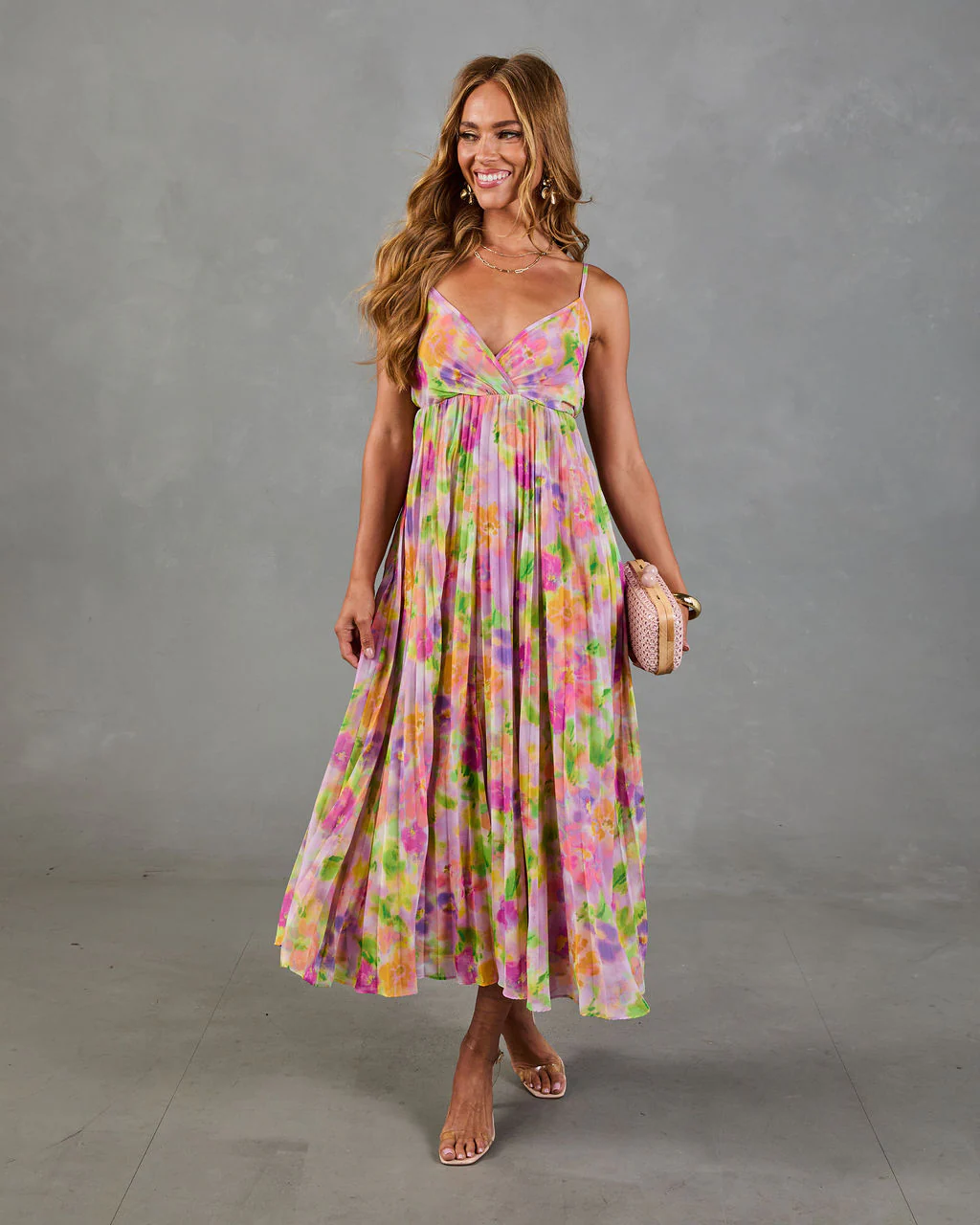 Garden Hush Floral Watercolor Maxi Dress - Image 6