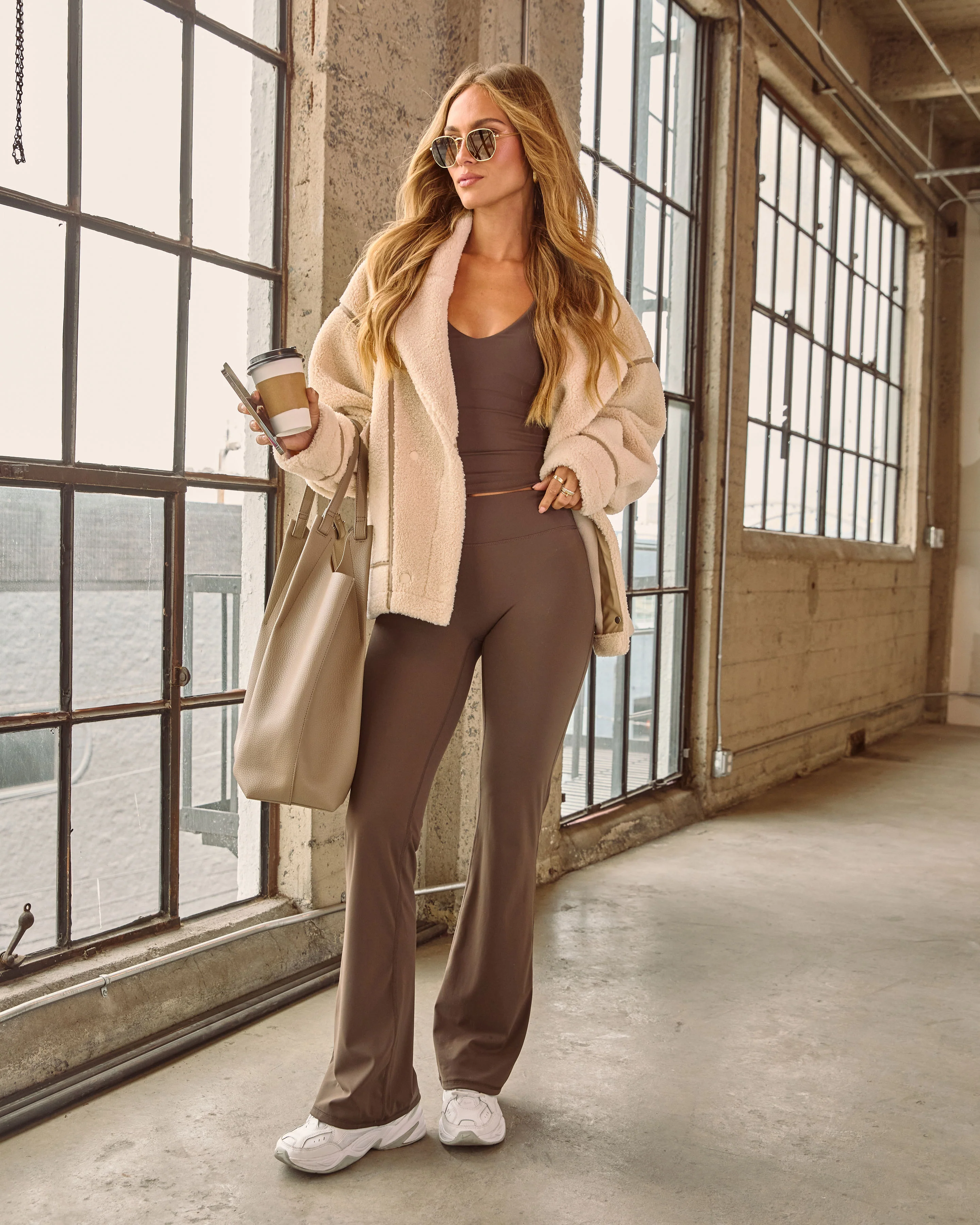Iylah Contrast Trim Sherpa Coat - Image 2