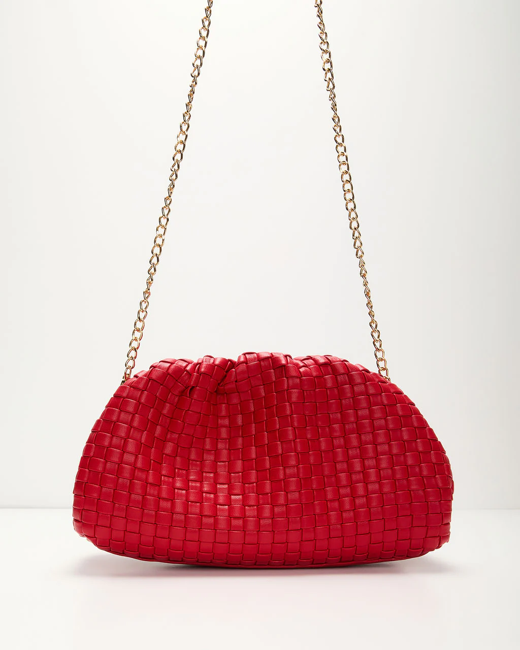 Janice Woven Leather Pouch Clutch - Image 2