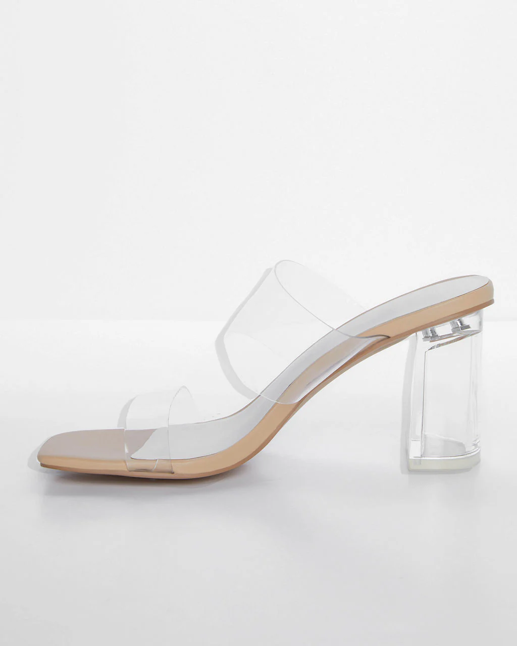 Jodi Clear Block Heel Mules - Image 4