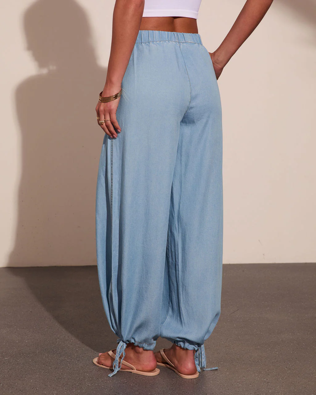 Kenlyn Drawstring Balloon Chambray Pants - Image 4