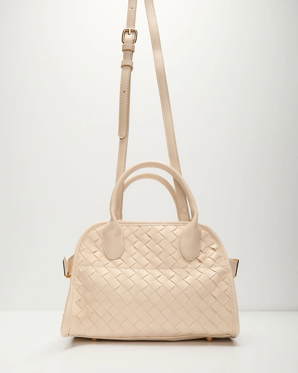 Louien Woven Faux Leather Satchel - Image 10