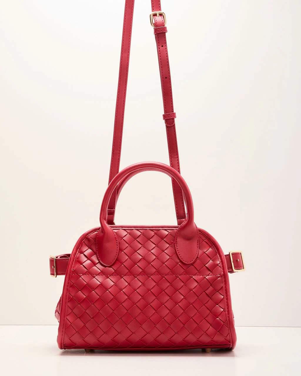 Louien Woven Faux Leather Satchel - Image 2