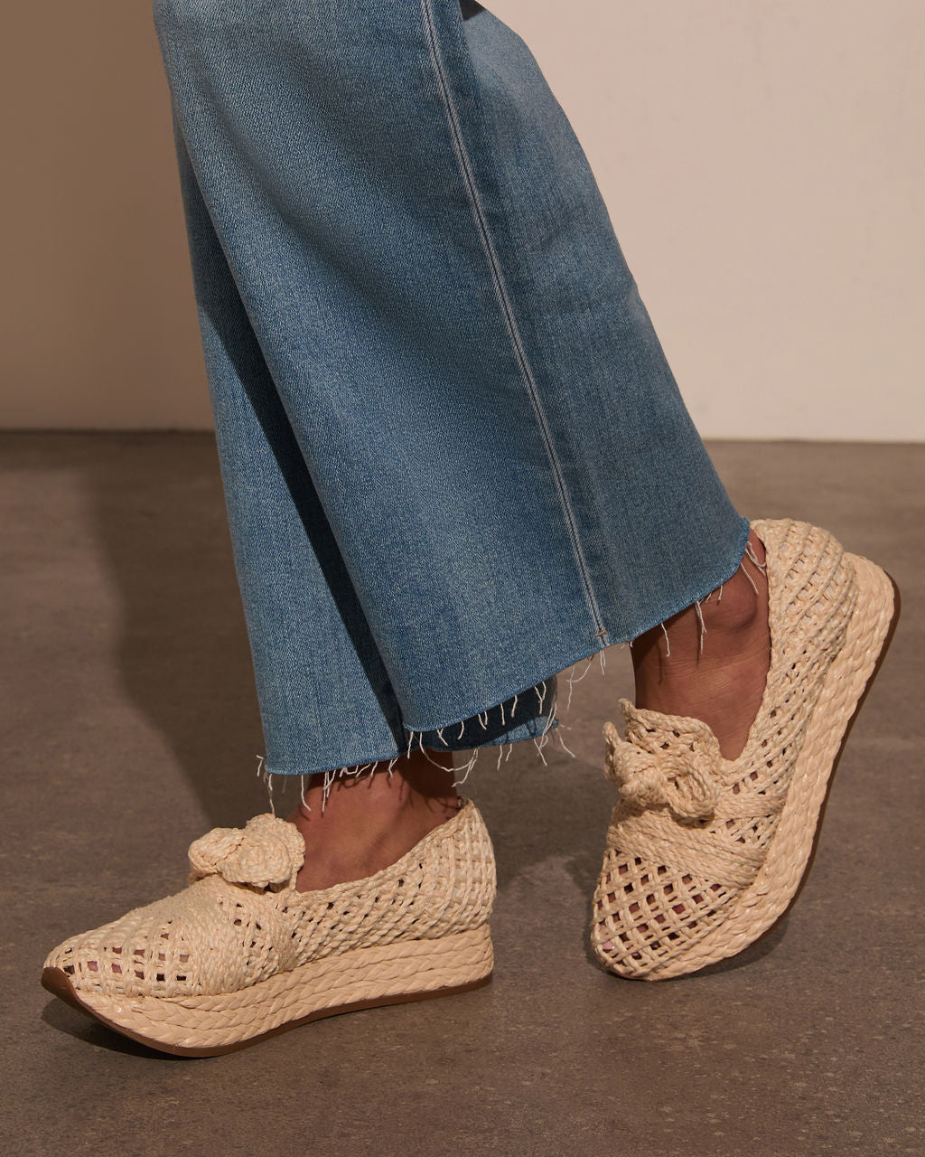 Lyla Straw Platform Bow Sneaker - Image 7