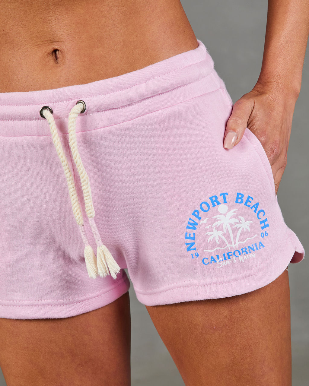 Newport Beach Babe Fleece Drawstring Shorts - Image 6