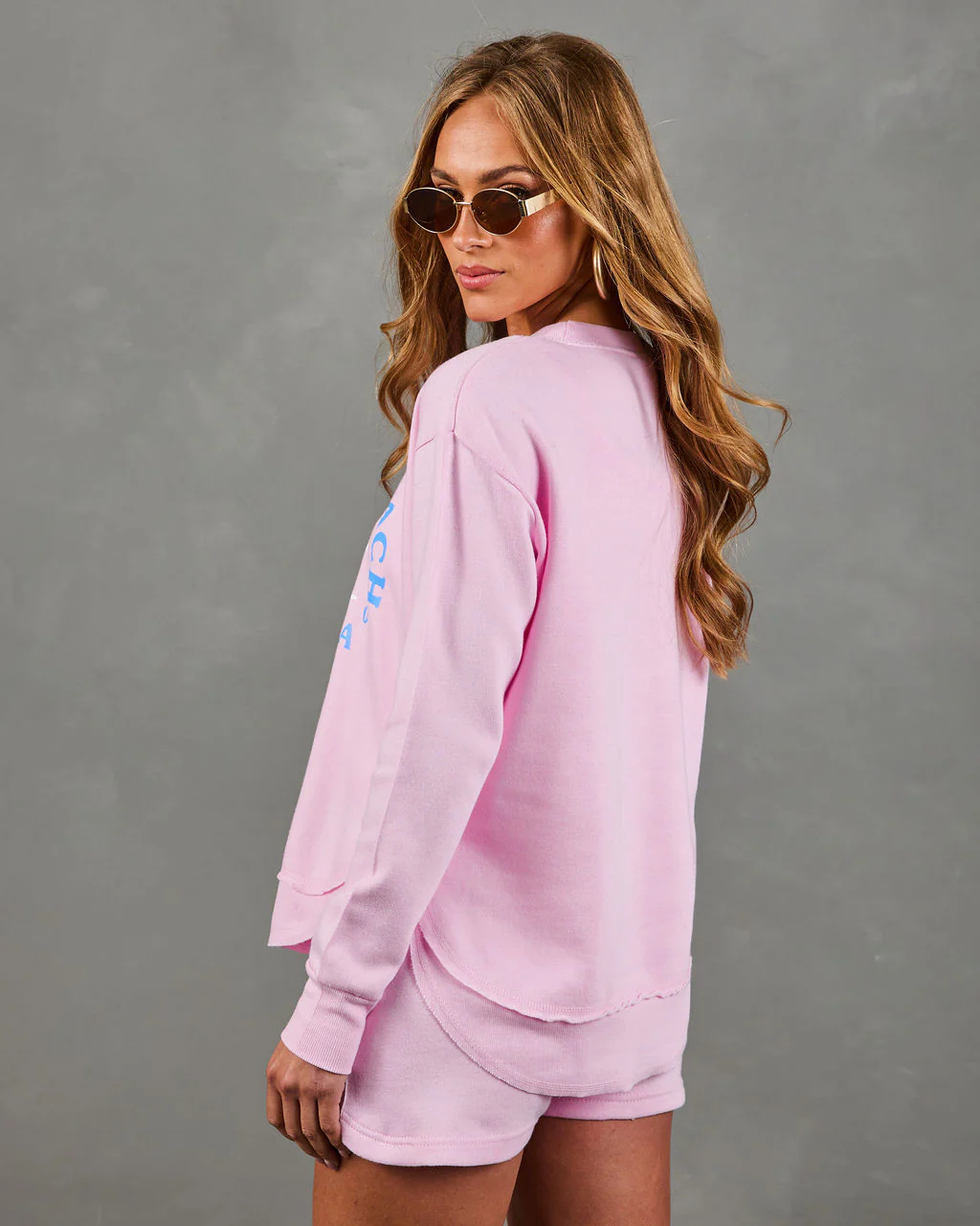 Newport Beach Babe Knit Fleece Graphic Sweatshirt - Image 4