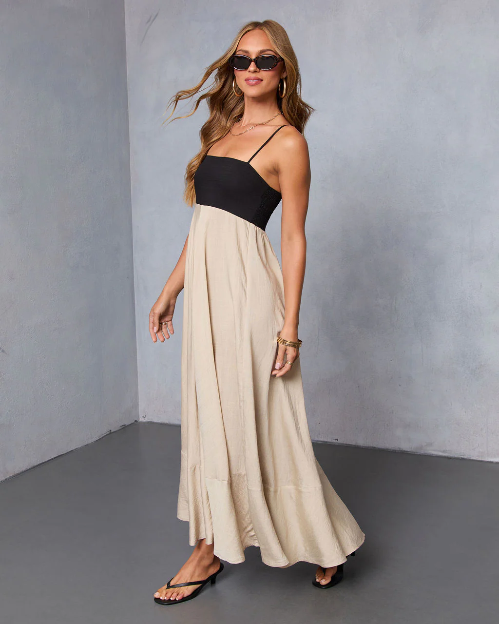 Norrah Colorblock Empire Maxi Dress - Image 3
