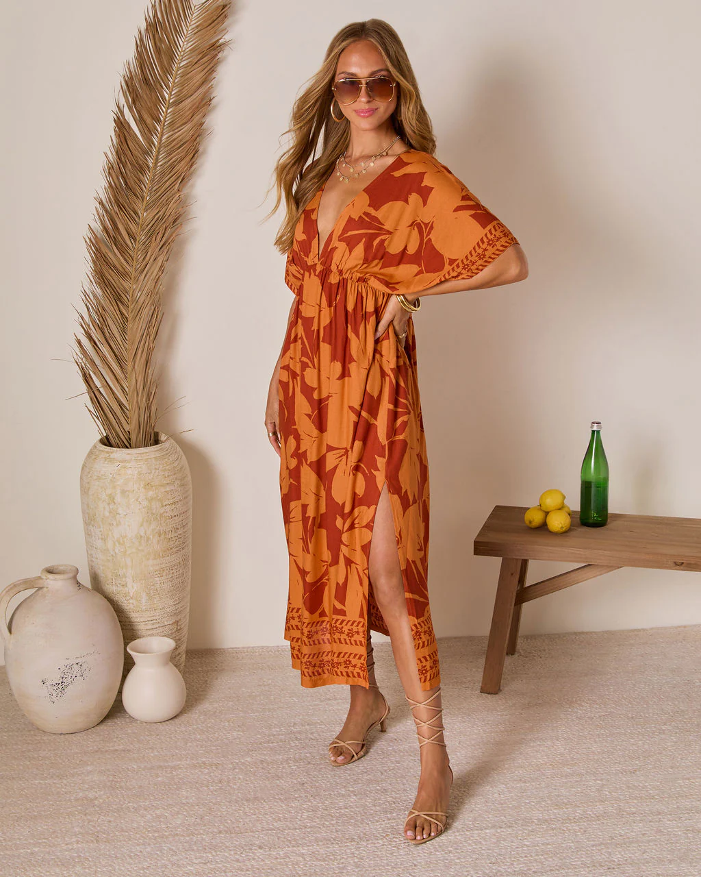 Palma Posh Tropical Midi Dress - Image 9