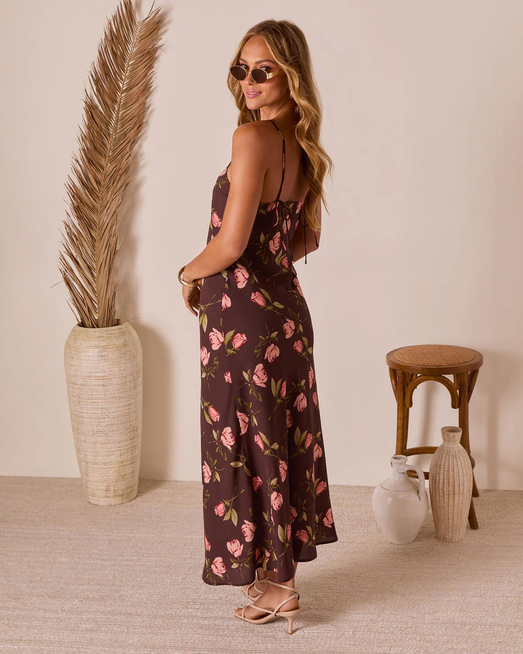 Picking Petals Satin Floral Maxi Dress - Image 10