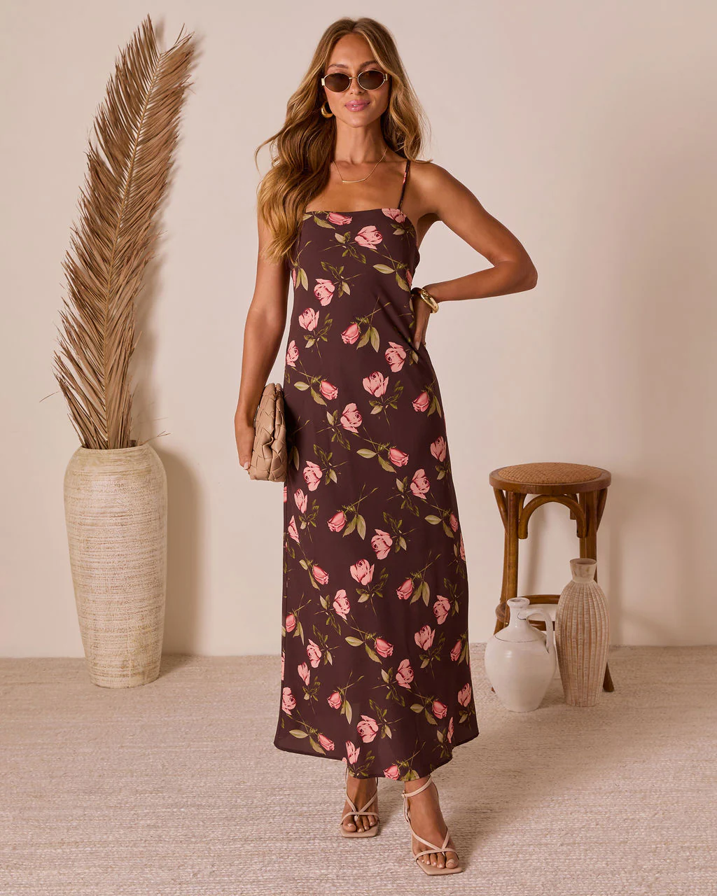 Picking Petals Satin Floral Maxi Dress - Image 11