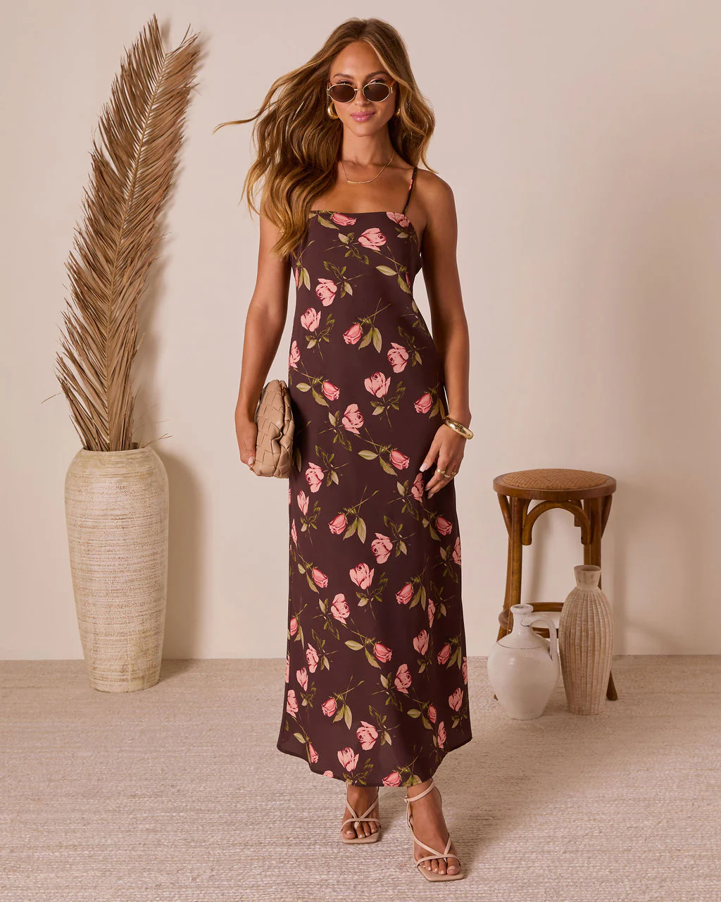 Picking Petals Satin Floral Maxi Dress - Image 7