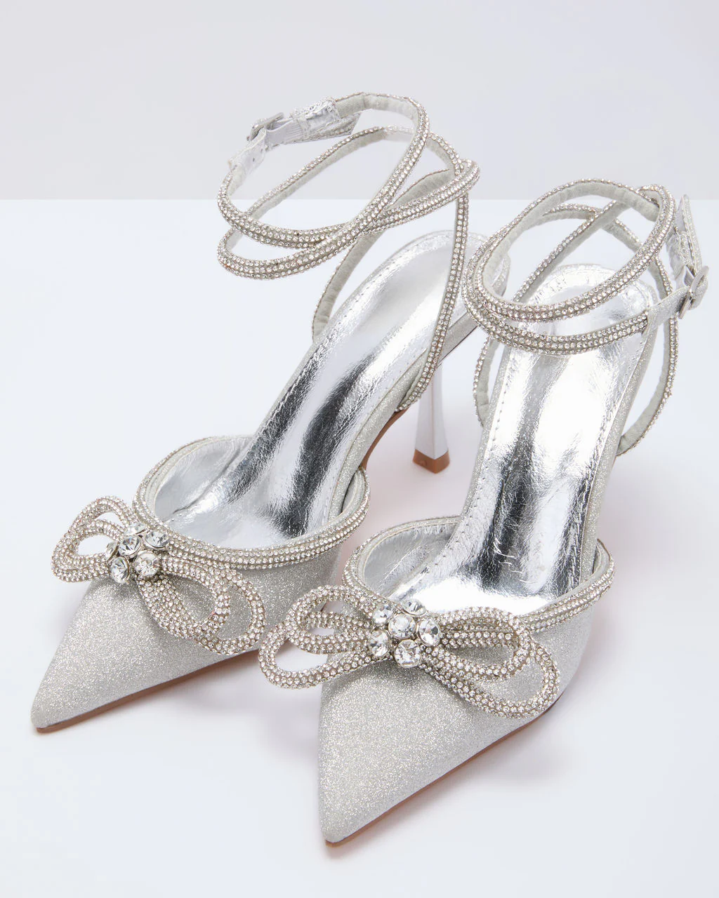 Polished Spark Embellished Bow Heels - Image 2