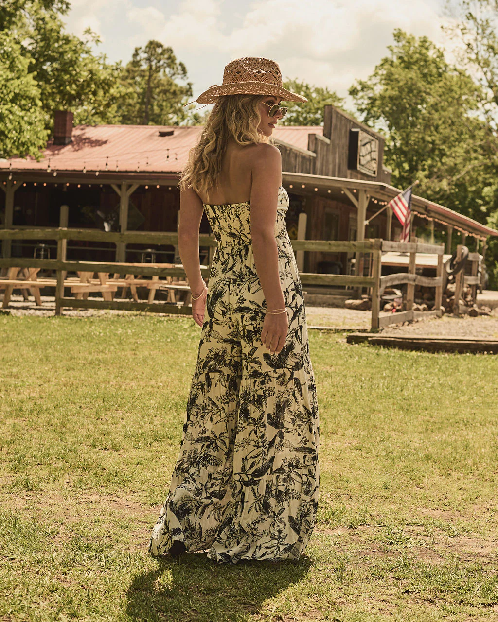 Prairie Aurora Tropical Print Strapless Jumpsuit - Image 4