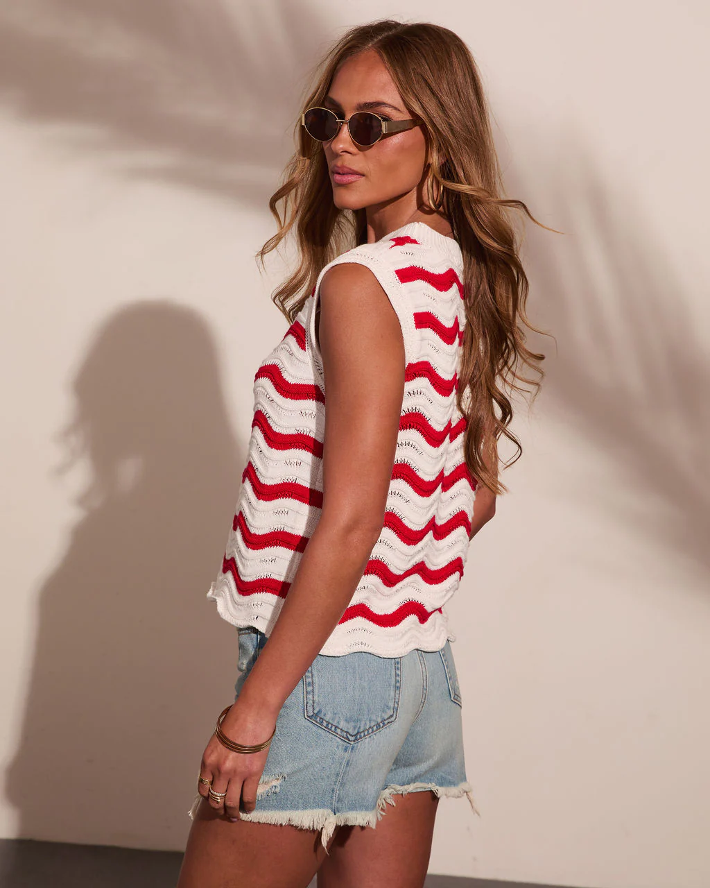 Radiant Haze Striped Knit Sleeveless Sweater - Image 10