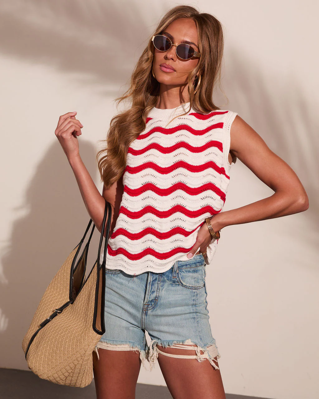 Radiant Haze Striped Knit Sleeveless Sweater - Image 11