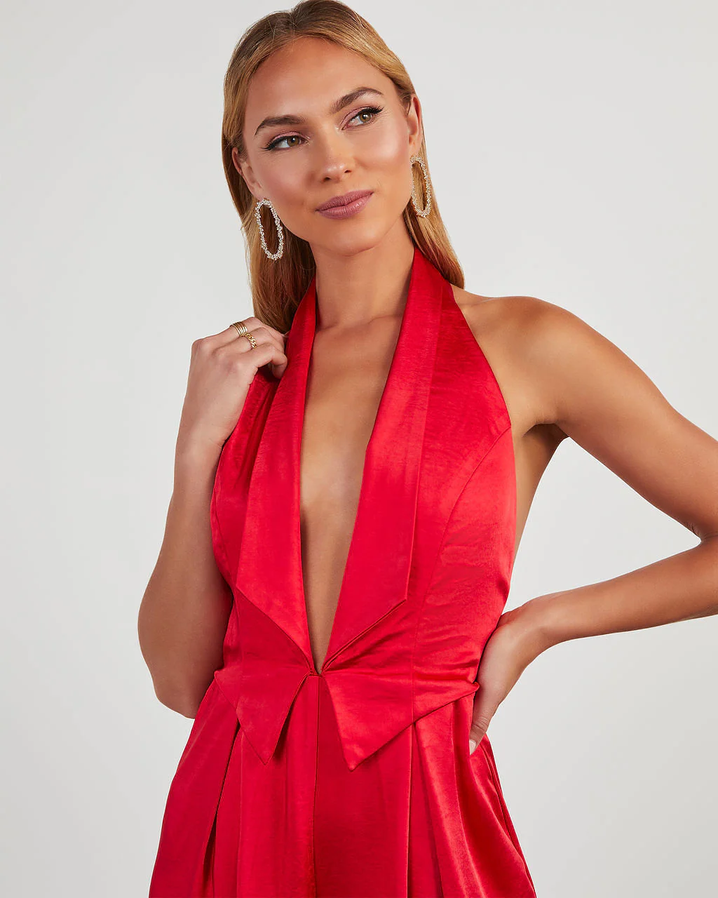Reeves Satin Halter Jumpsuit - Image 14