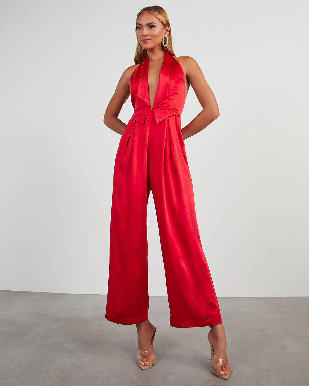Reeves Satin Halter Jumpsuit - Image 16