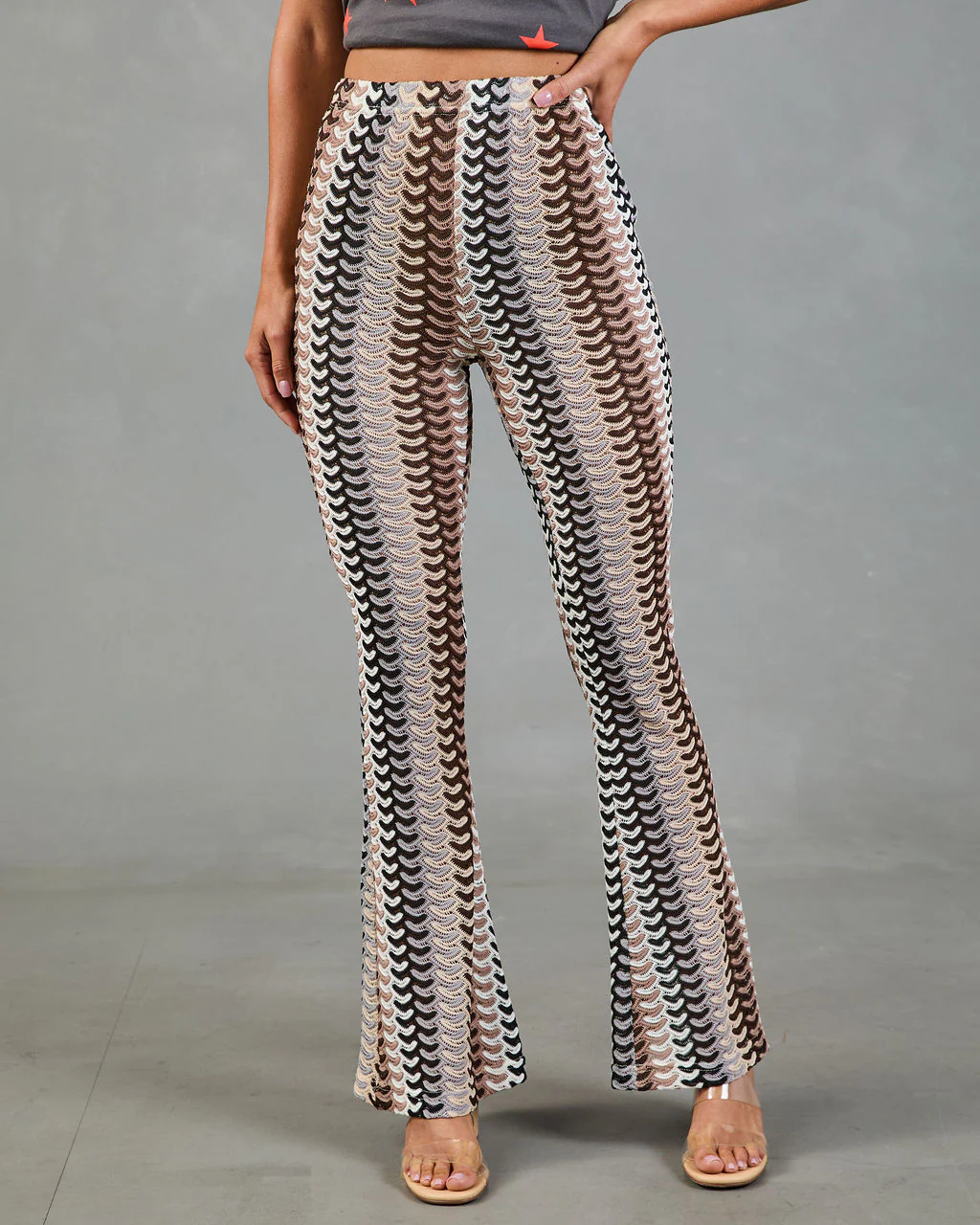 Resort Chic Striped Geometric Crochet Cover Up Pants - Image 2