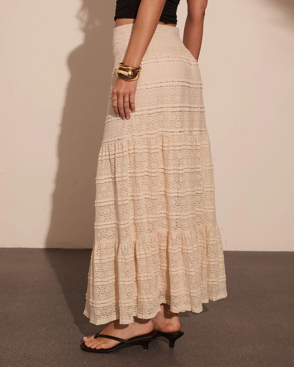 Romantic Nomad Ruffle Lace Maxi Skirt - Image 4