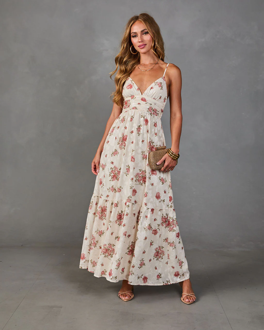 Rosy Cheers Floral Maxi Dress