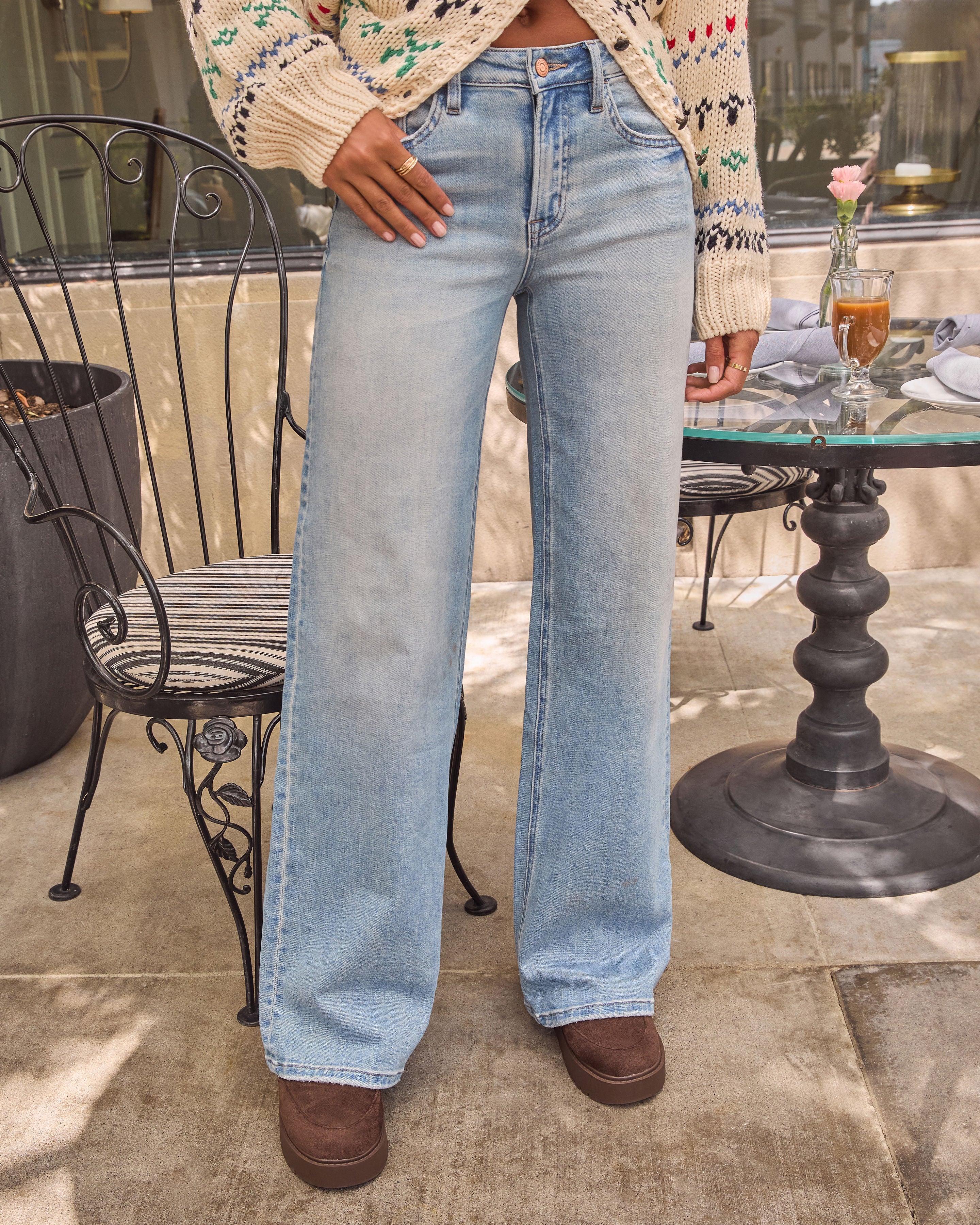 Rowan Grace Stretch High Rise Wide Leg Jeans